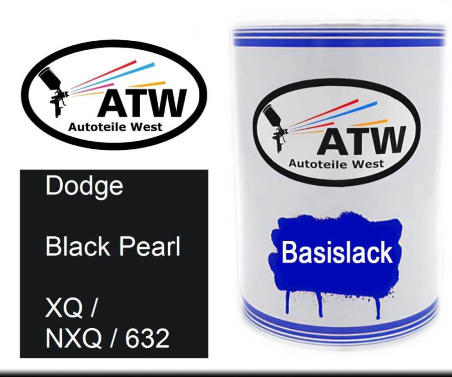 Dodge, Black Pearl, XQ / NXQ / 632: 500ml Lackdose, von ATW Autoteile West.